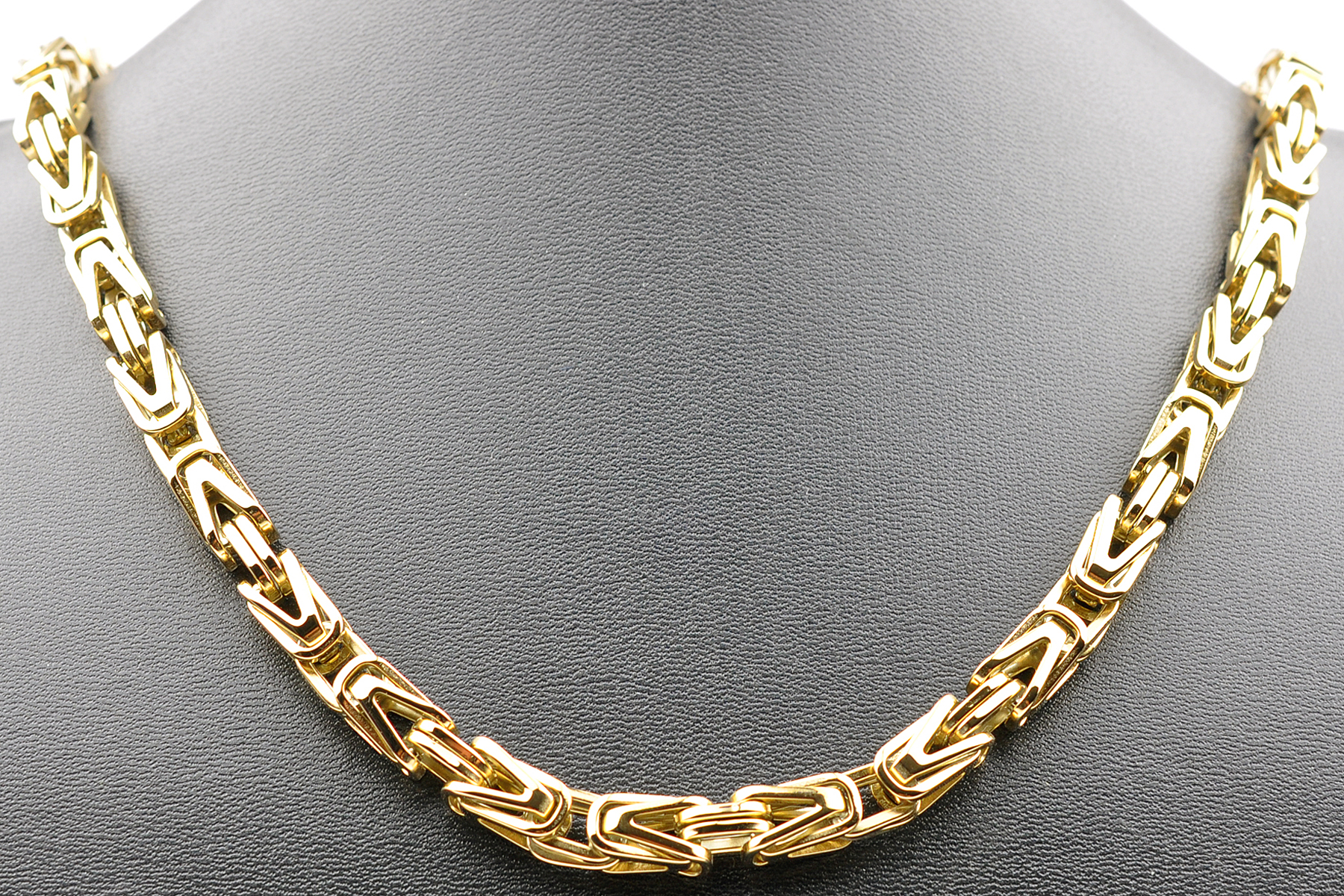uhrenshop24.ch - Königskette V PVD massive Halskette 8x8mm 20-70cm vergoldet Edelstahl