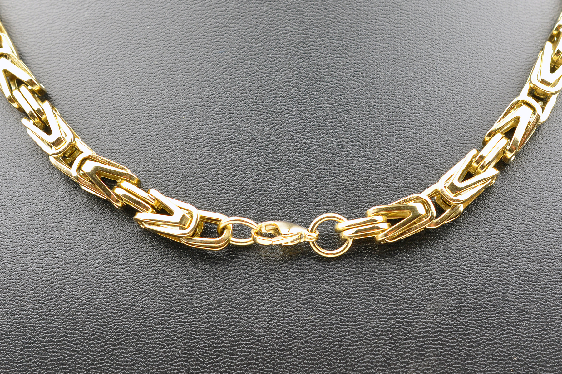 uhrenshop24.ch - Königskette V Halskette 20-70cm Edelstahl PVD vergoldet massive 8x8mm